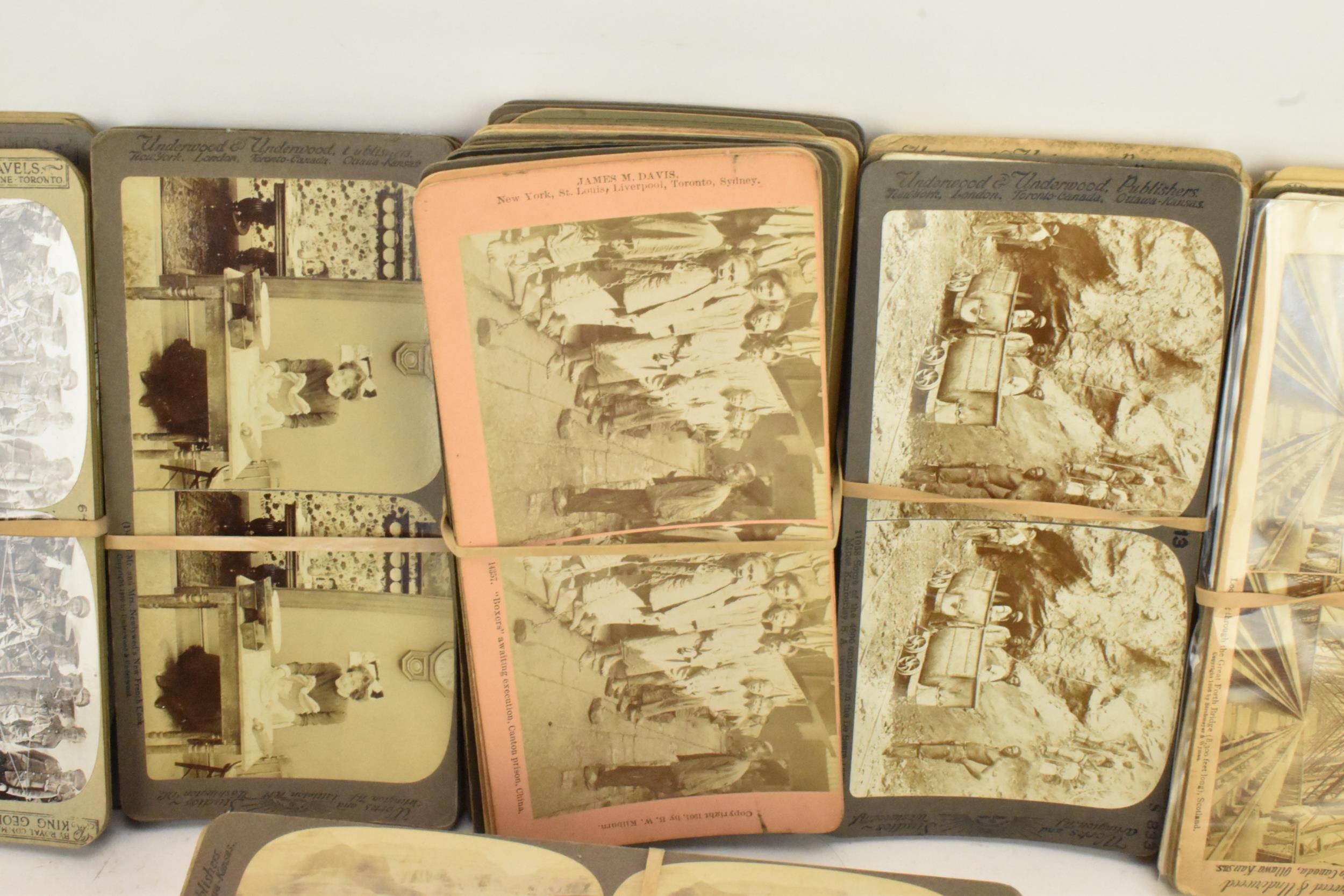 A large collection of photographic stereoscopic cards mainly by Underwood & Underwood, - Image 3 of 8
