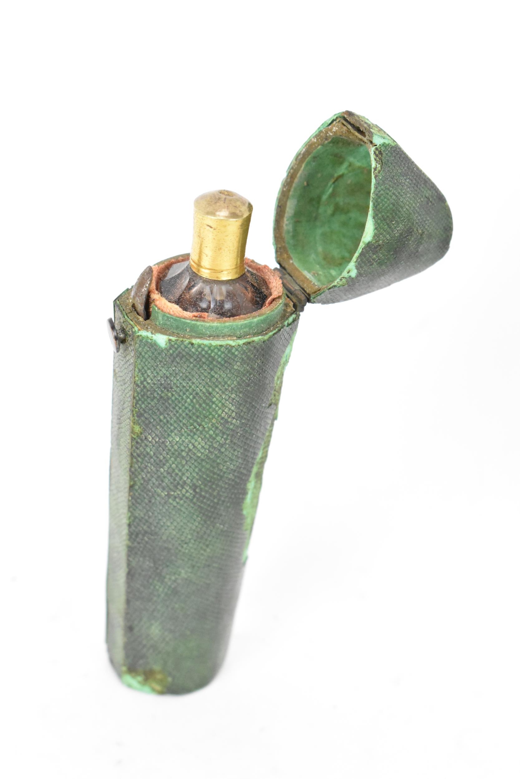 Four late 19th century shagreen items with hinged lids to include a pin cushion, two scent bottle - Image 5 of 5