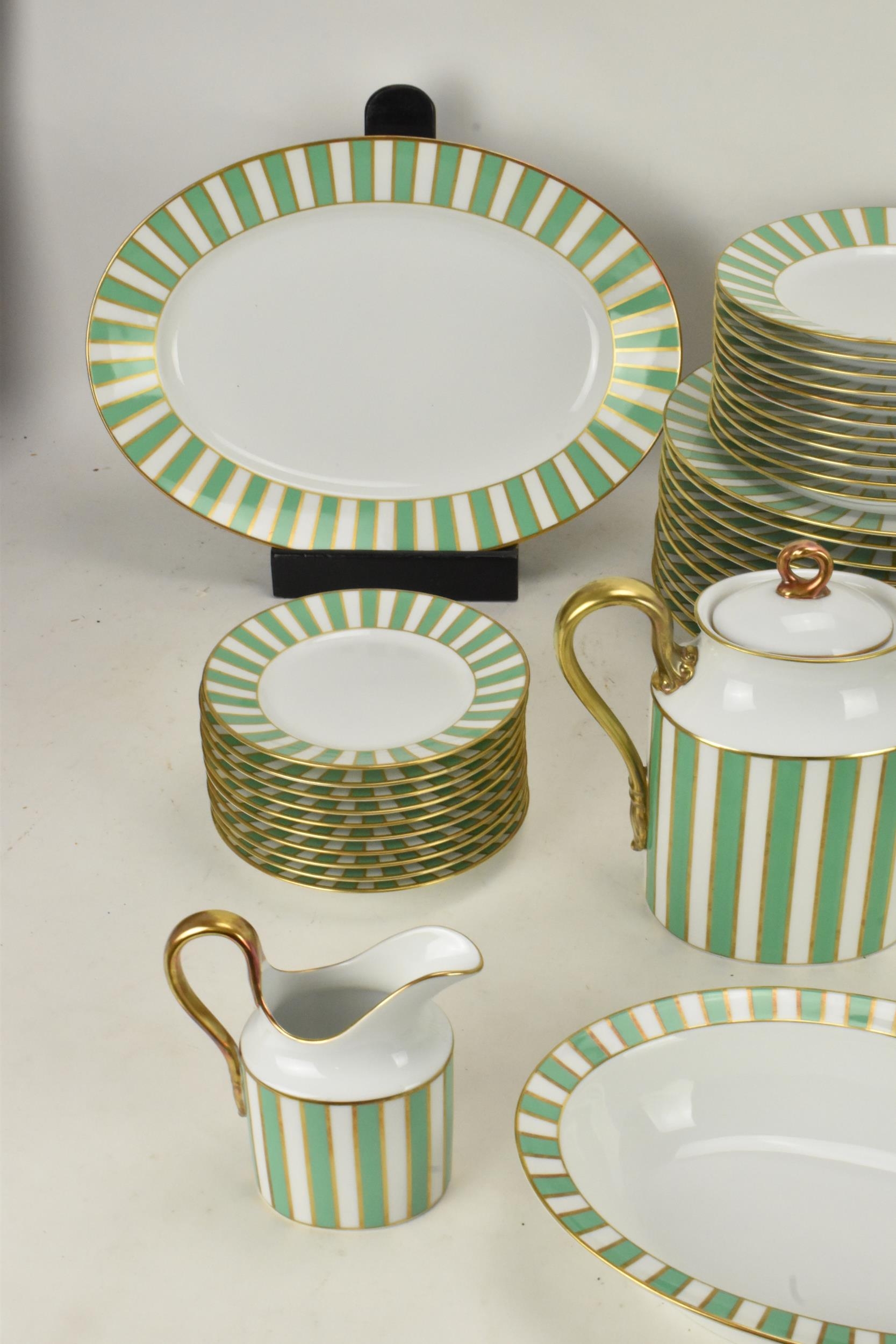 An Italian Richard Ginori porcelain part dinner, tea and coffee service decorated in gold and - Image 5 of 6