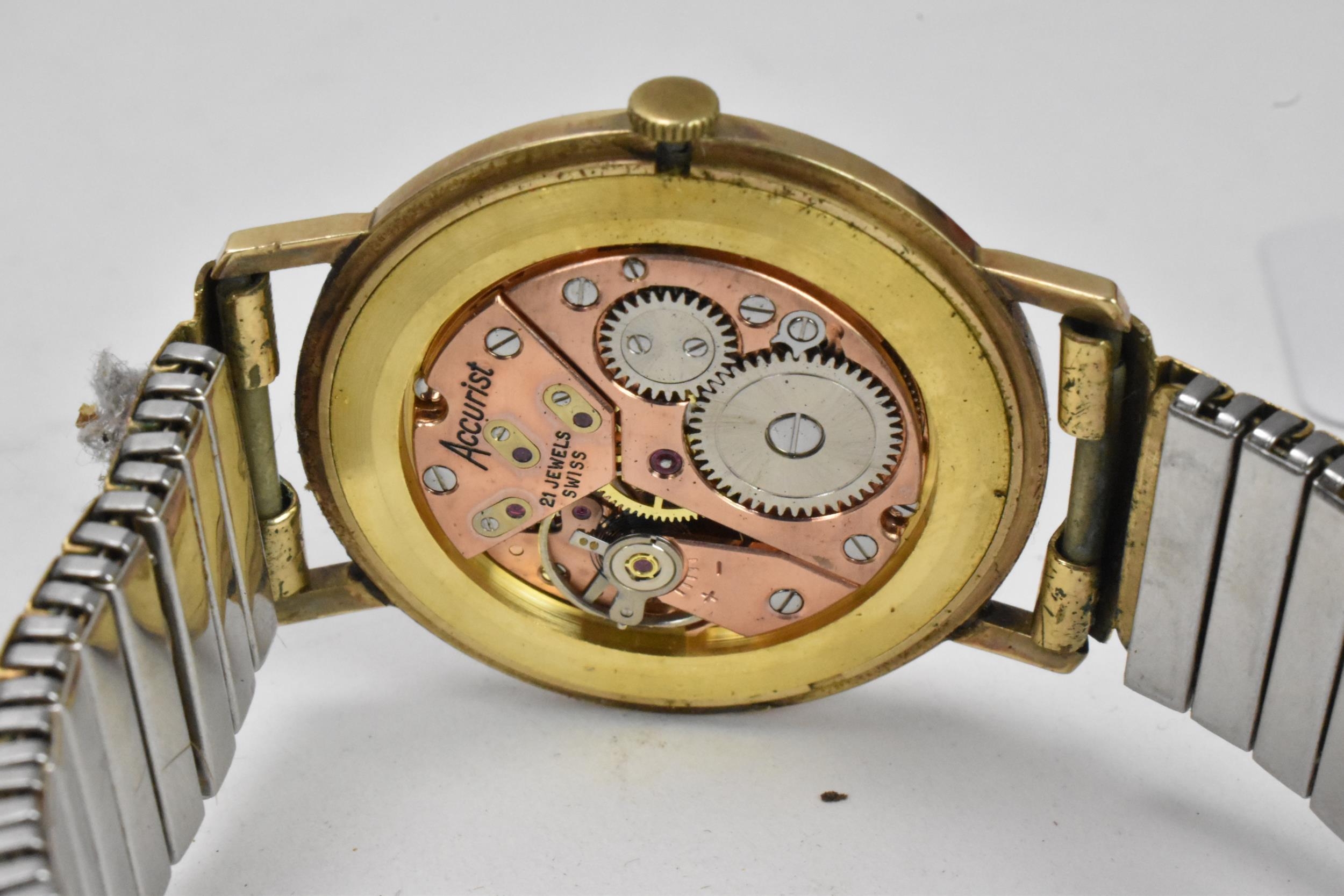 An Accurist, manual wind, gents, 9ct gold wristwatch, having a silvered dial, subsidiary seconds - Image 7 of 7