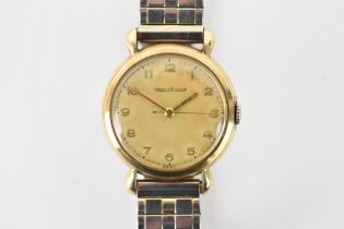 An Jaeger LeCoultre, manual wind, gents, 9ct gold wristwatch, circa 1940/50s, the dial having Arabic