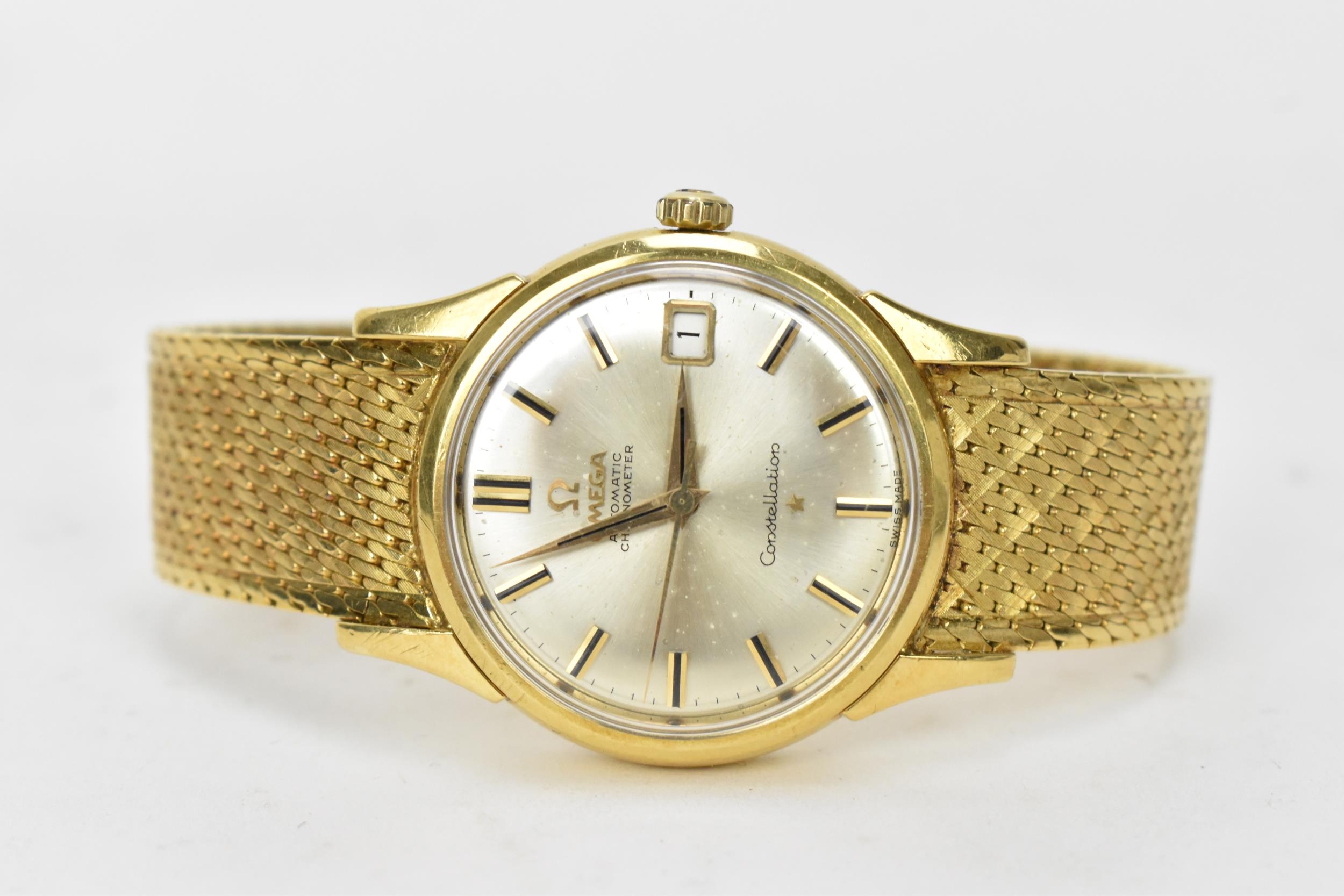 An Omega Constellation Chronometer, automatic, gents, 18ct gold wristwatch, circa 1961, having a - Image 11 of 14