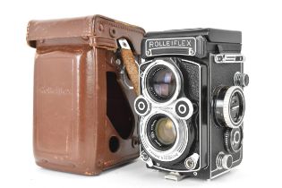 A vintage mid century, Rolleiflex, Synchro Compur, Franke & Heidecke camera with Carl Zeiss Nr