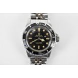 A Rolex Submariner, automatic, gents, stainless steel wristwatch, circa 1966, having a black dial