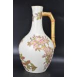 A late 19th century Royal Worcester blush ivory jug, date mark for 1888, shouldered form with bamboo