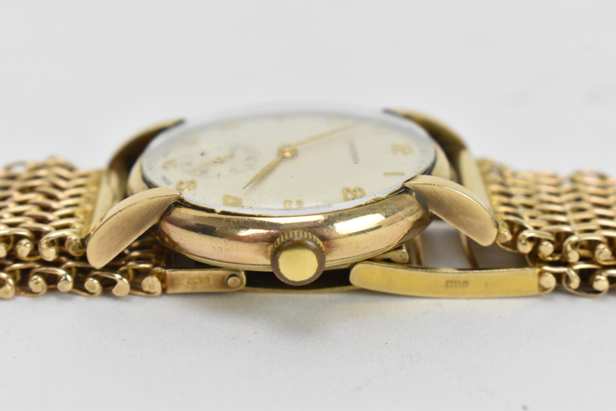 A Longines, manual wind, gents, 9ct gold wristwatch, circa 1950s, having a silvered dial, subsidiary - Image 3 of 11