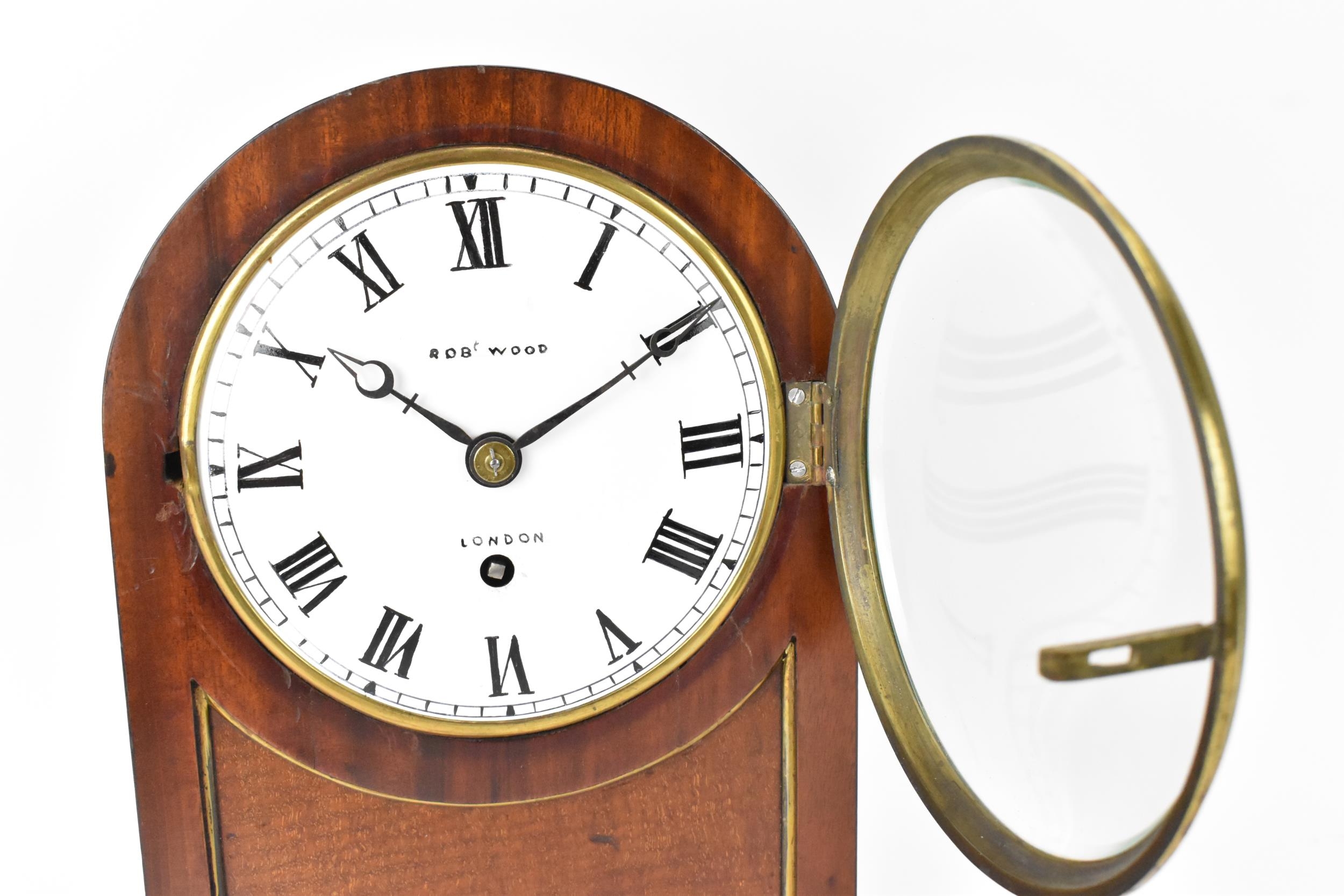 A 19th century mahogany bracket clock, the case having an arched top with gilt pierced side - Image 2 of 8