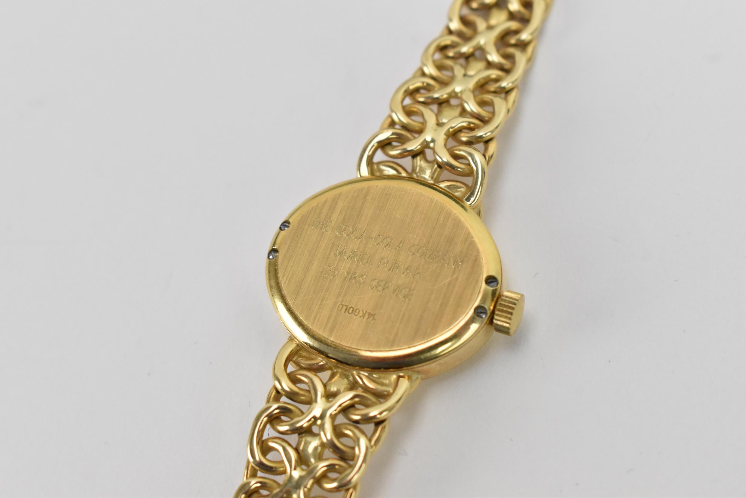 A Rolex, manual wind, ladies, 14ct gold dress watch, circa 1993, having a oval silvered dial, - Bild 5 aus 6