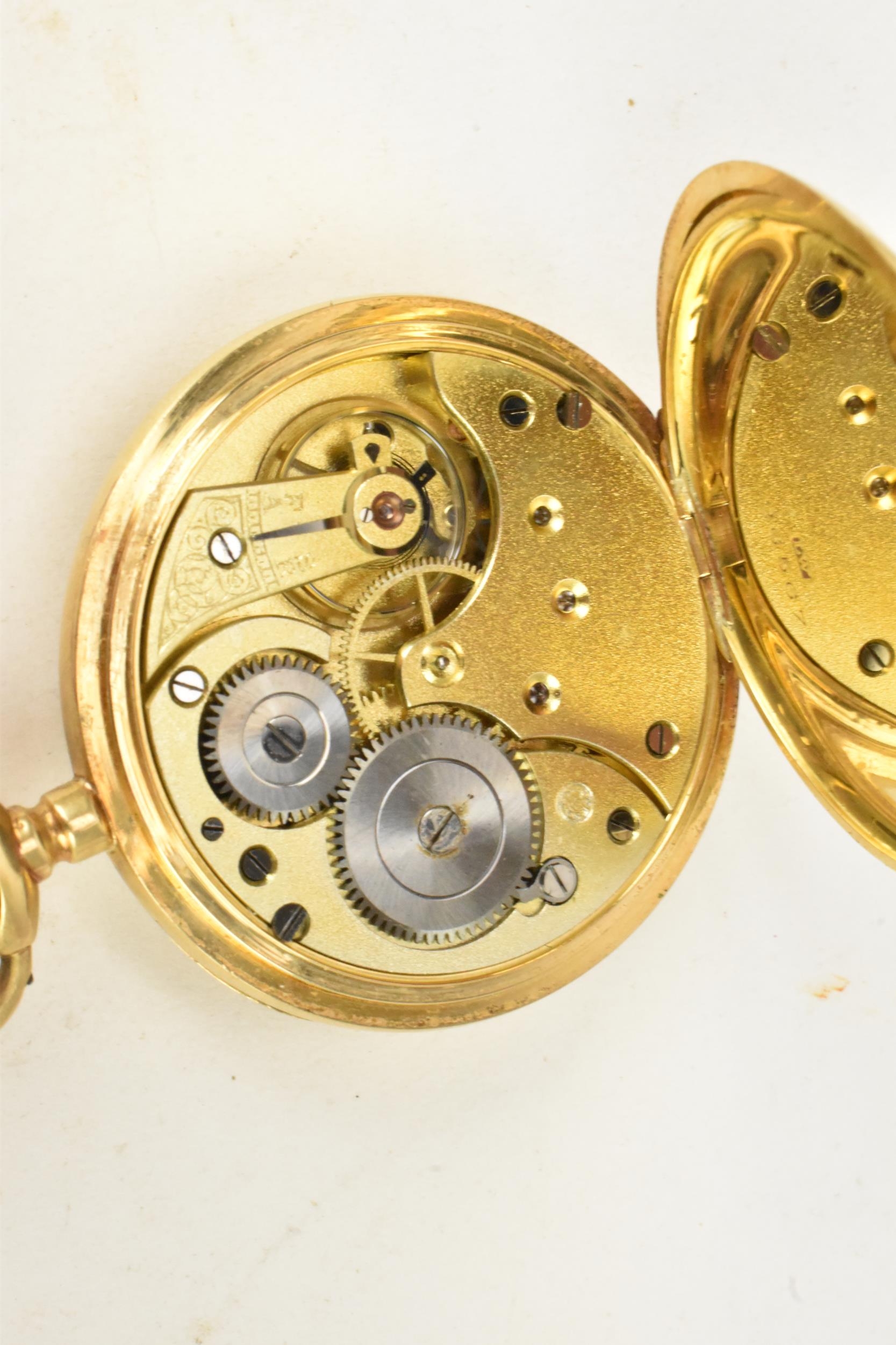An Omega early 20th century, 18ct gold, open faced pocket watch, the white enamel dial having - Image 5 of 5