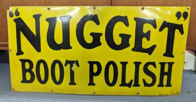 A late 20th century 'Nugget Boot Polish' enamel sign, 102cm x 51cm Location: