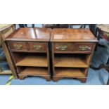 A pair of late 20th century mahogany bedside cabinets, 62cm h x 45.5cm w Location:
