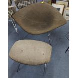 A mid 20th century Harry Bertoia for Knoll 'Big Diamond' chair model 422, together with an Ottoman