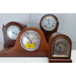 A group of 4 mantle clocks to include two early 20th century examples. Location: 1:1
