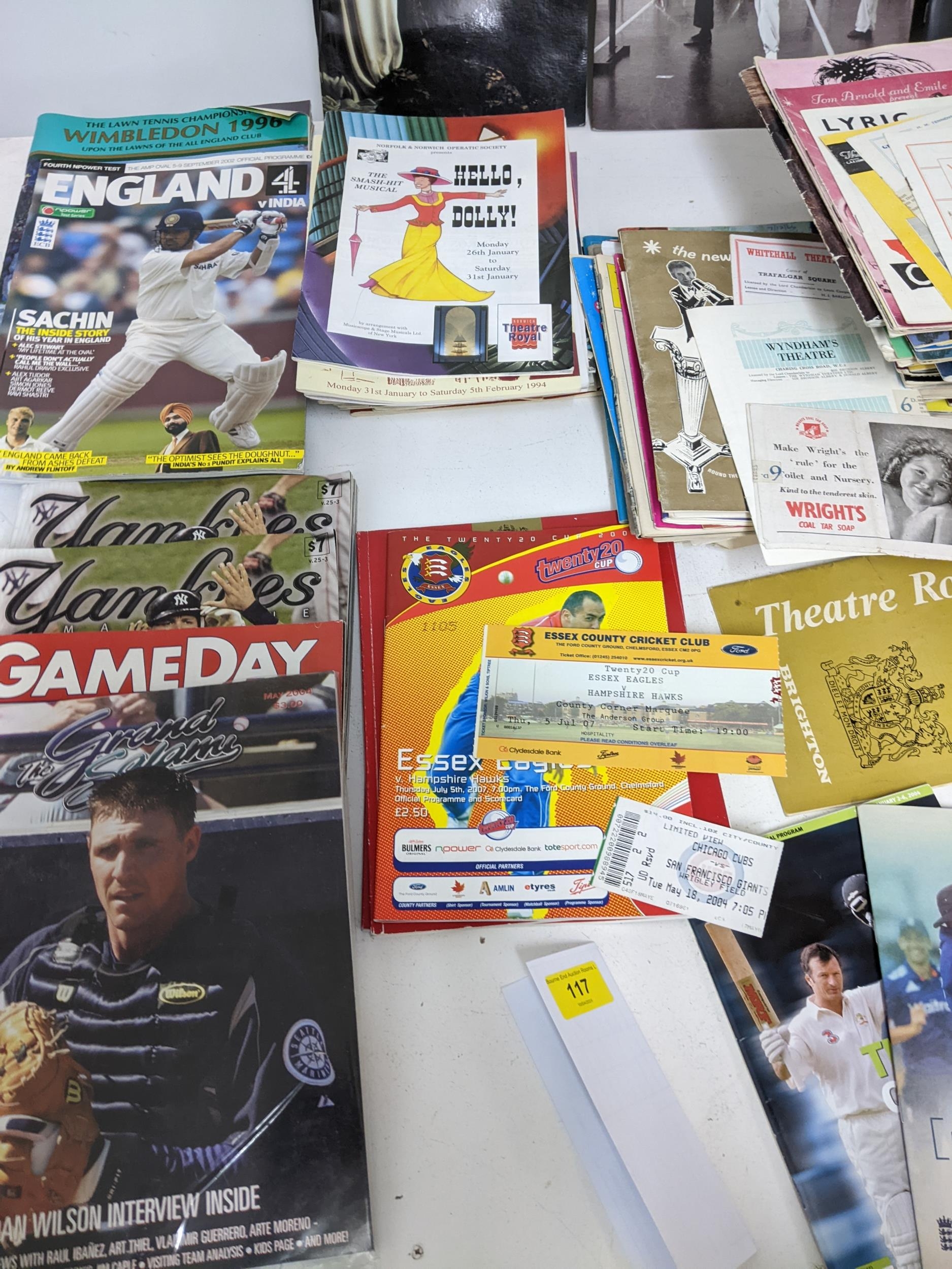 A collection of theatre and sporting programmes, tickets and ephemera, some autographed to include - Image 5 of 5