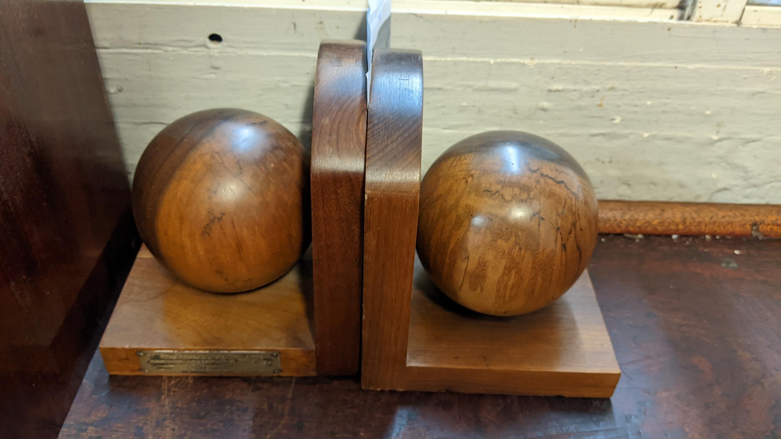 Wooden collectables to include a 19th century mahogany box, a pair of bookends owned by Ivor Kramer, - Image 2 of 2