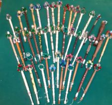 A collection of 60 vintage bobbins belonging to the late Anne Diss to include 1980's and 1990's