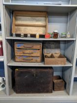 Engineer style chest containing some hand tools, vintage accessories and an Accles & Pollock