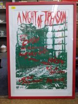 The Clash 'A Night of Treason' limited edition print 2/150 bears a signature - Savage Pencil, also