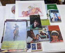 Horse related items to include; 1997-2023 ( excluding 2017) injured jockey fund calendars (mostly