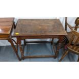 An early 20th century carved oak occasional table, 75cm h x 77cm w Location: