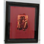 Perico Pastor (1953) A limited edition lithograph entitled 'Mujer Sentada', 40 x 50, framed