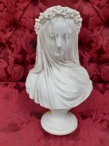 A Parion style bust of a veiled lady, 36cm H Location:2.2