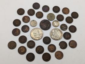 United States of America - mixed coins to include 1843 One Cent, 1872 Five Cents, 1875 Dime A/F,