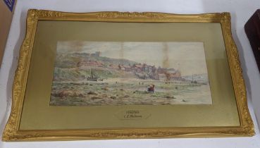 Watercolours - H Stannard - a rural scene and CE Holloway 'Staiths' framed and glazed largest