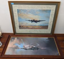 A print of a Spitfire in flight, signature Barrie A F Clark and a limited edition print 326/500