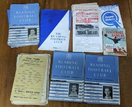 A collection of Reading FC and Southampton FC football programmes dating from 1945 -1958 together