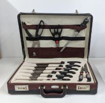 A Breitenback Profiline kitchen knife and steak set contained in a briefcase Location: