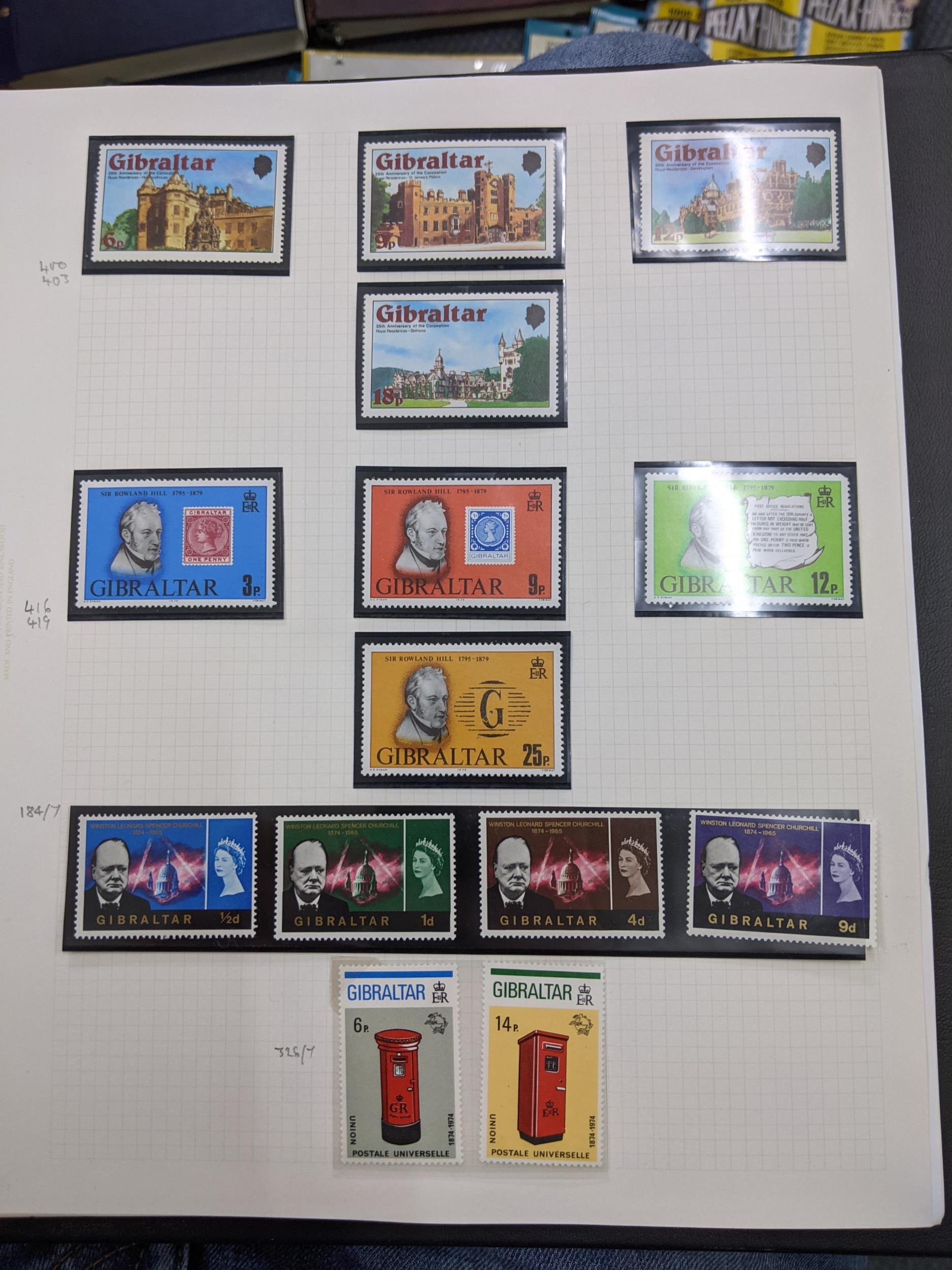 A selection of stamps from around the world, mounted in albums Location:
