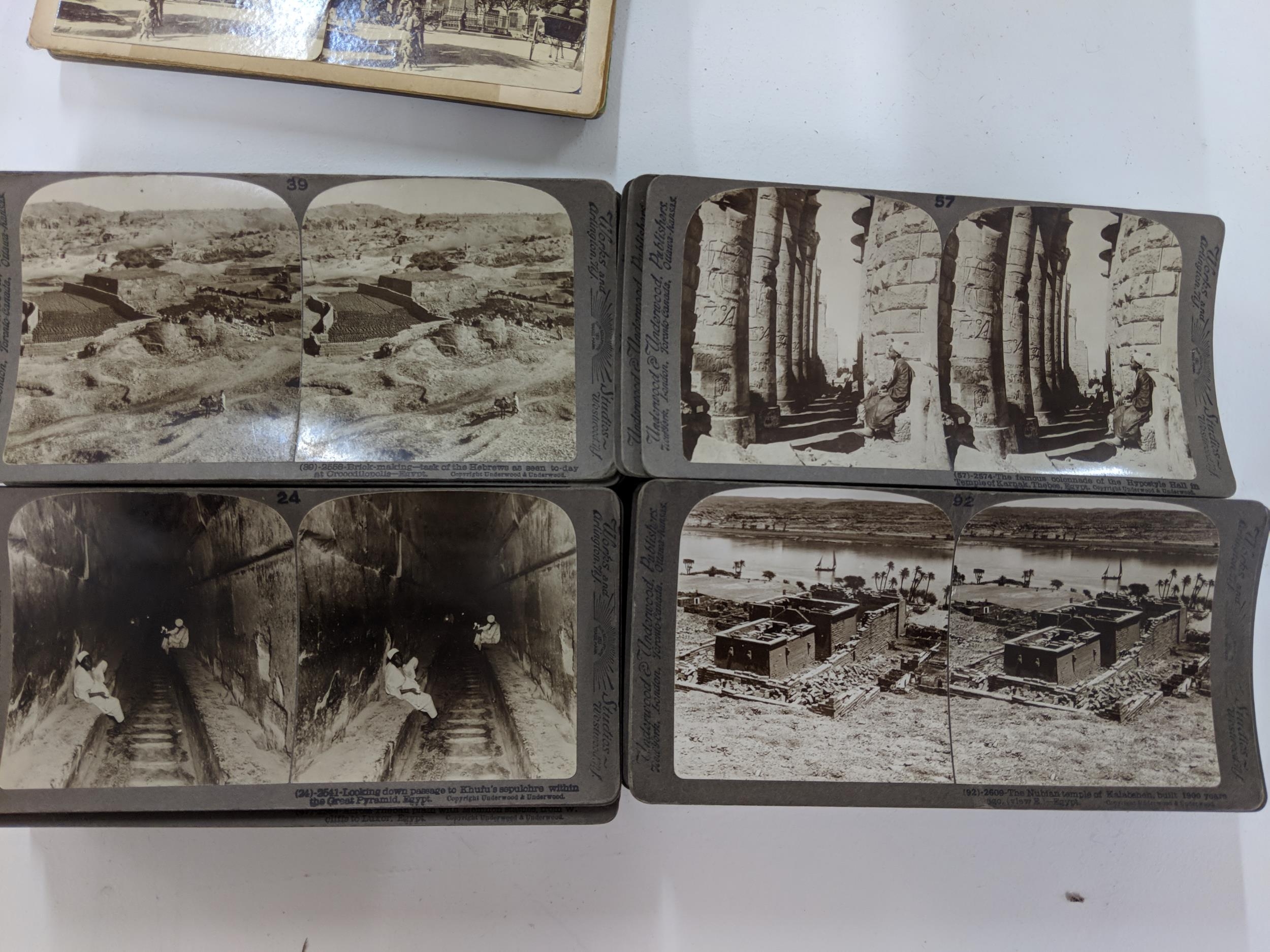 An underwood stereoscope and approximately two hundred and sixty four photographic cards to - Image 2 of 6