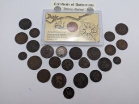 World Coins - Mixed 19th Century and other coins to include East India Company X. Cash examples,