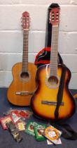 Two acoustic 6 string guitars comprising a Rio and a Jose Ferrer El Primo serial no:040688