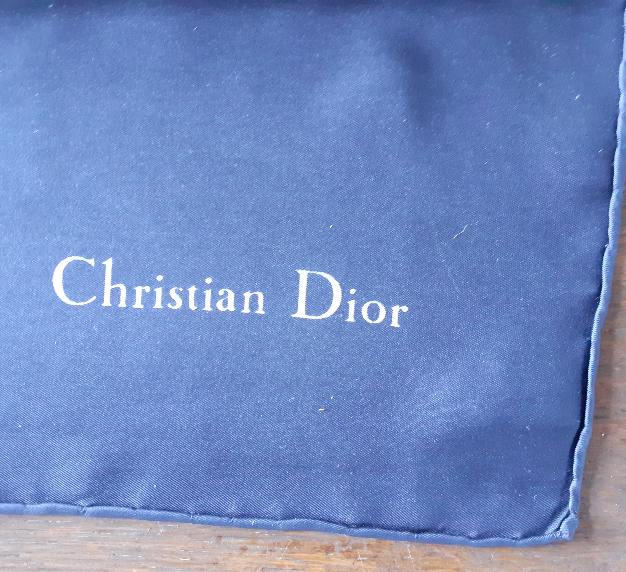 Christian Dior-A group of 5 vintage silk scarves, mainly 1960's-1980's, two in navy having hand- - Image 4 of 6