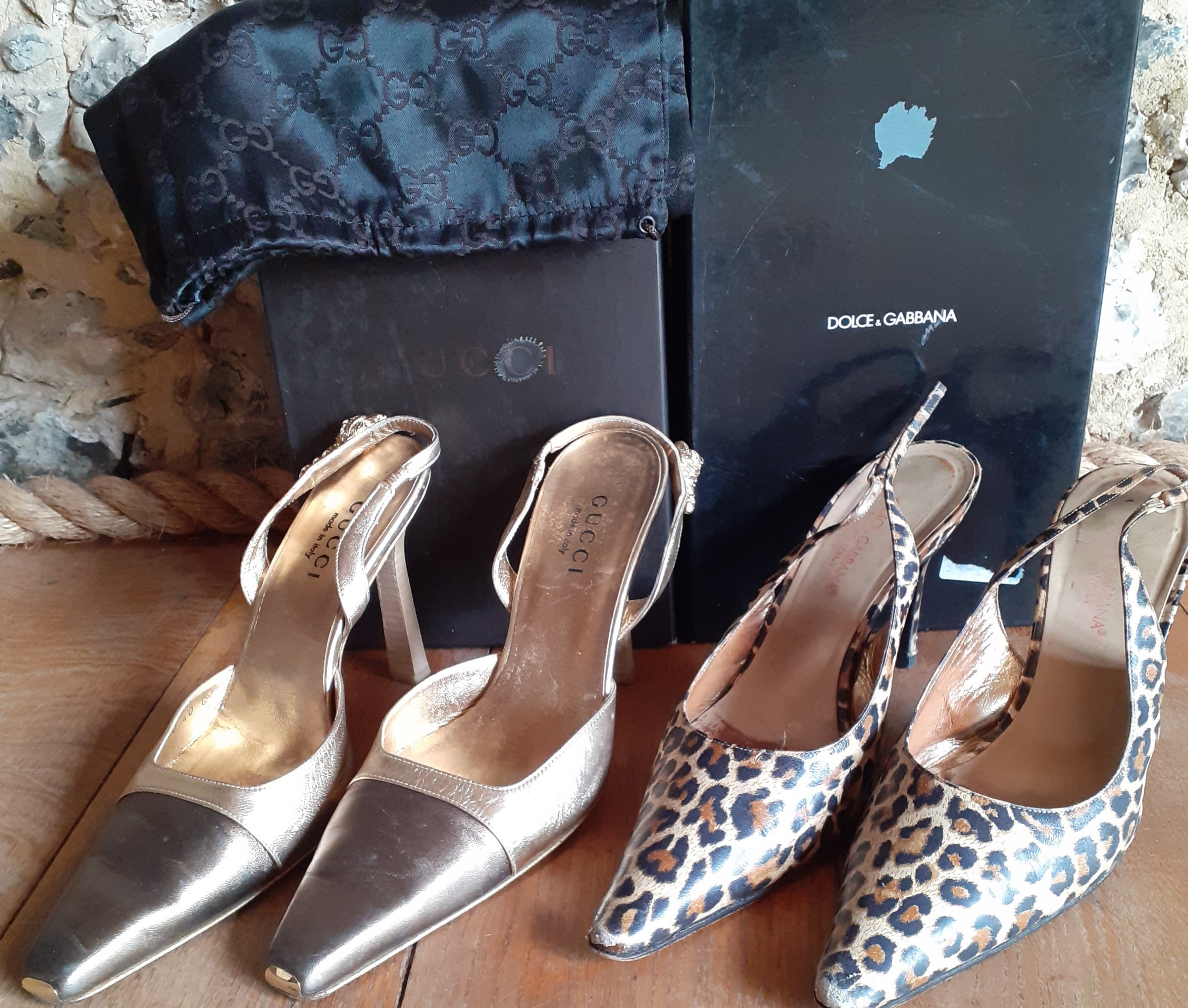 Gucci and Dolce & Gabbana - Two pairs of ladies shoes, both sling backs with original shoe boxes,