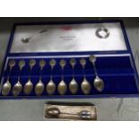 A set of cased John Pinchee zodiac silver spoons, 9 out of 12 present, London 1971, a Victorian