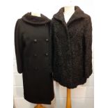 A mid 20th Century Danish black Astrakhan jacket approx 36" chest x 30" long having 2 side pockets