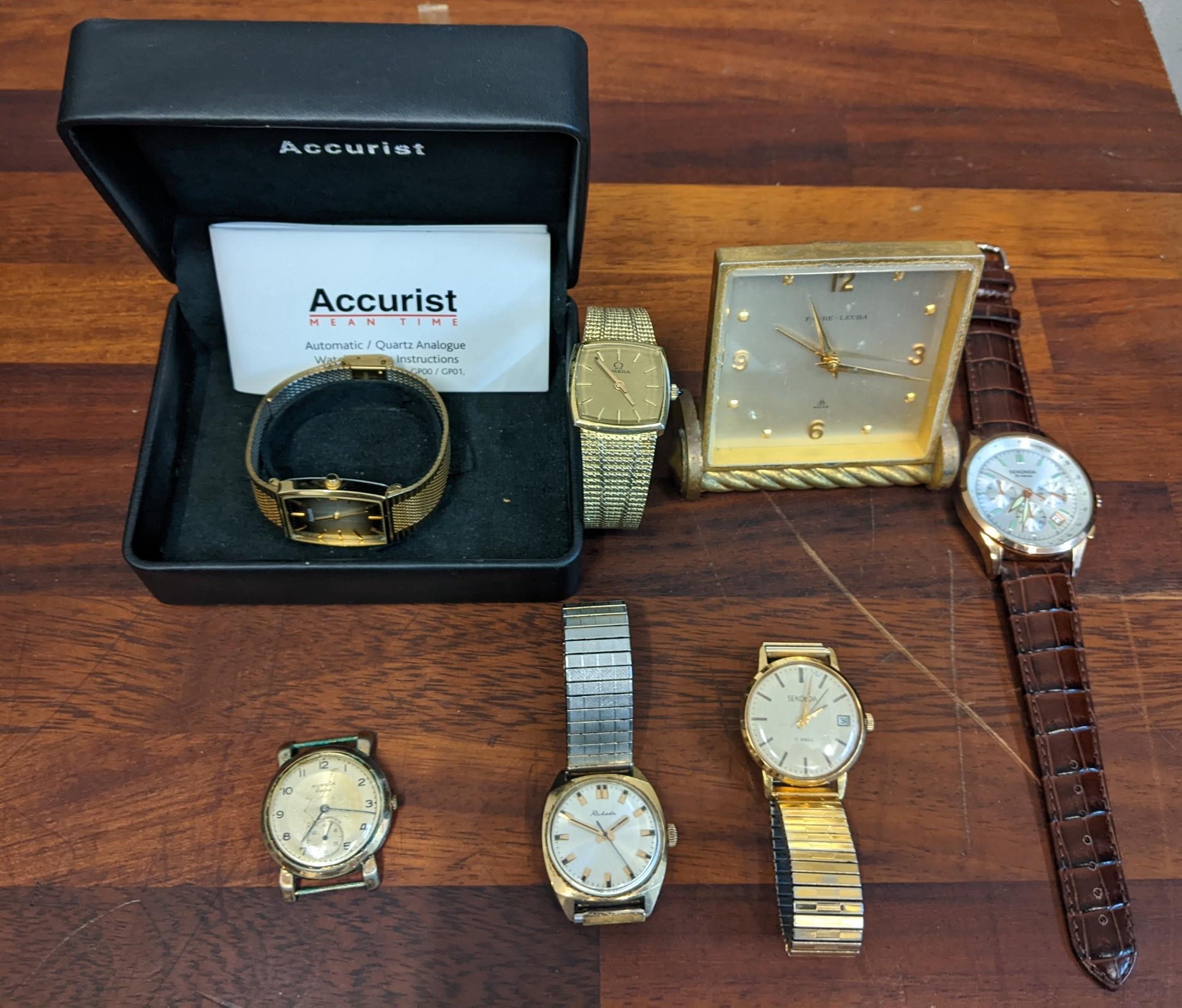 Gents wristwatches to include a boxed Accurist Meantime and Aureus Location: Cab