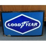 A late 20th century 'Goodyear' enamel advertising sign, 61cm x 39cm Location:LAF