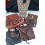 A group of vintage bags and accessories to include a mid 20th Century leather rucksack. Location:RWM