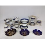 A Coalport Athlone blue pattern part dinner, tea and coffee service comprising approx. 45 pieces,