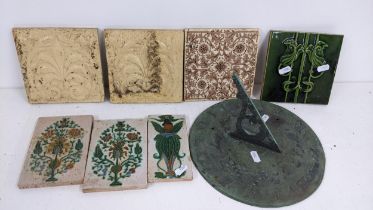 A selection of late 19th/early 20th century wall tiles to include a Minton example together with a