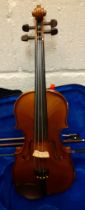 A Stenton Student child's ¼ size violin in fitted case with bow, serial no:M146544 Location: RWF