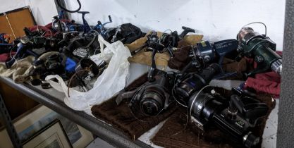 A selection of fishing reels to include a Shakespeare 2205 II and 2003 CG, Avanti Azure GT30,