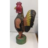 A modern painted wooden model cockerel A/F Location: G