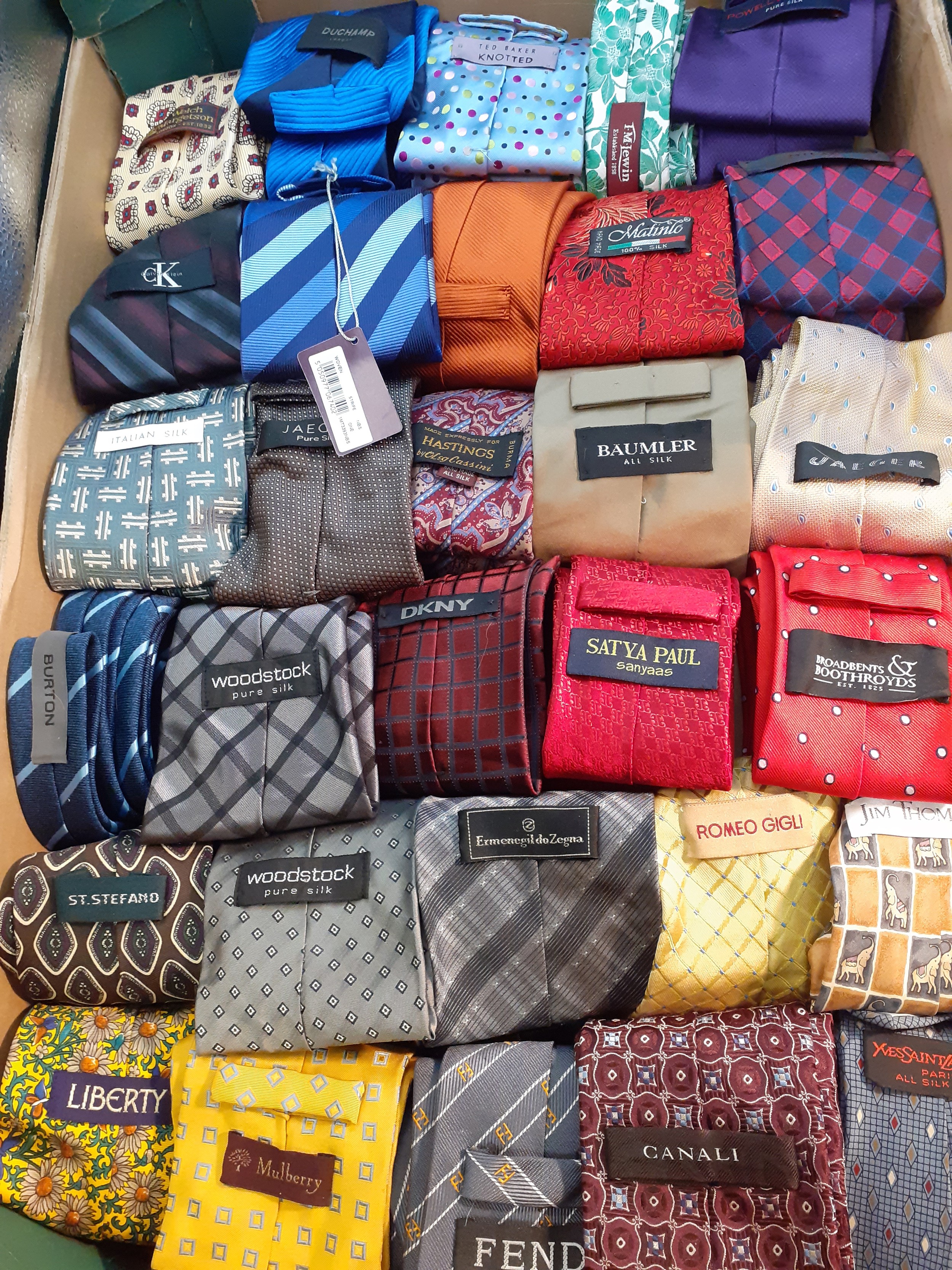 A quantity of 30 gents neck ties to include the designers Yves Saint Laurent, liberty, Mulberry, - Image 2 of 2