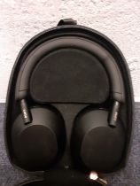 A pair of Sony noise cancelling, wireless headphones WH-1000XM5 having 30 hours battery life