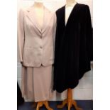 Burberrys and Selfridges- A late 20th Century beige Burberrys matched skirt suit 36" chest x 32"